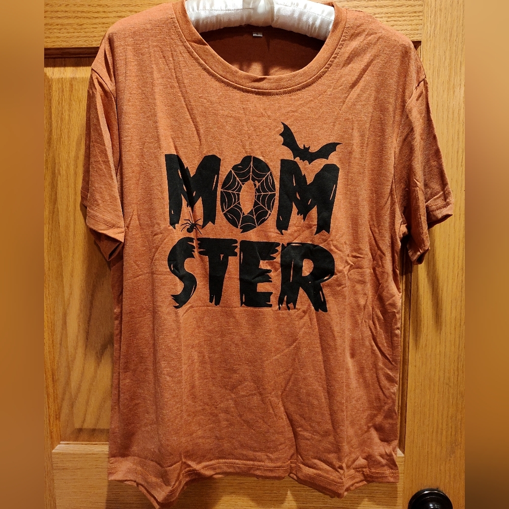 Momster Graphic Halloween Tee - Orange
